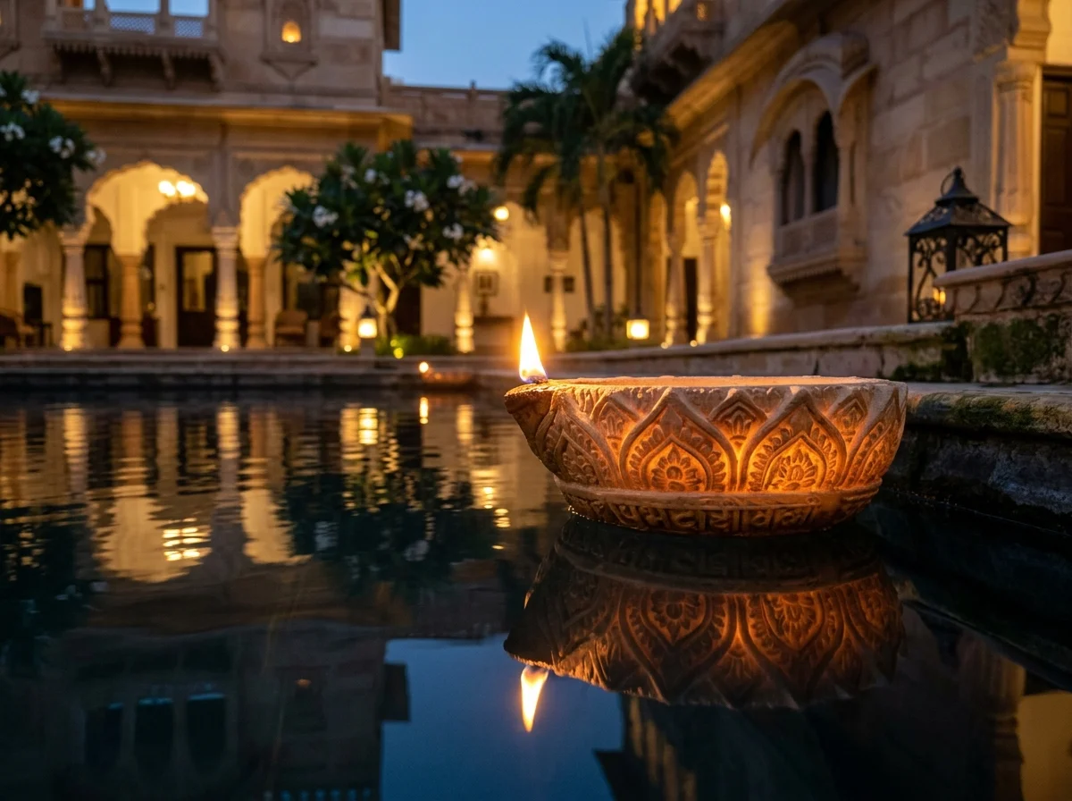 Stone Diya Float