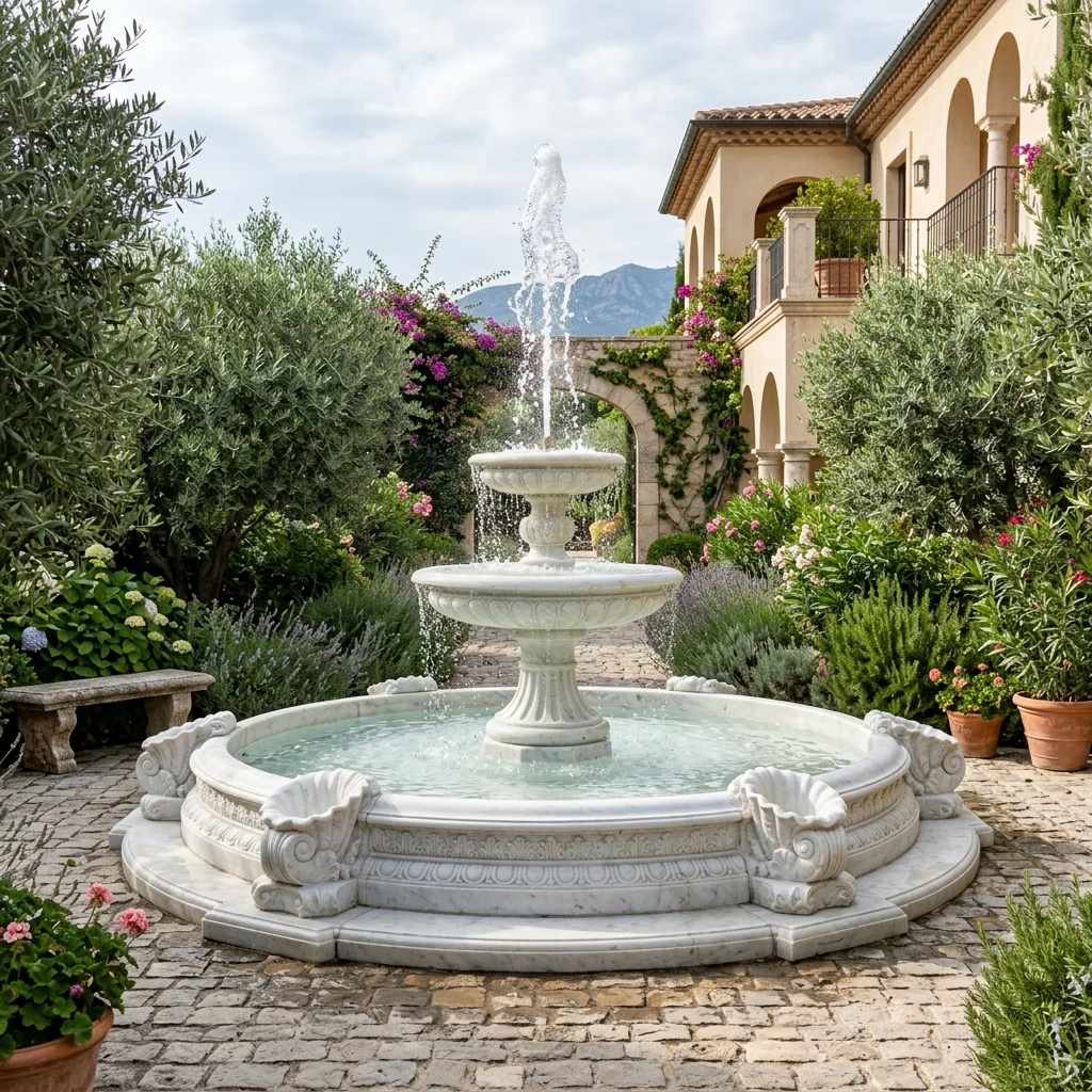 Marble Courtyard Fountain