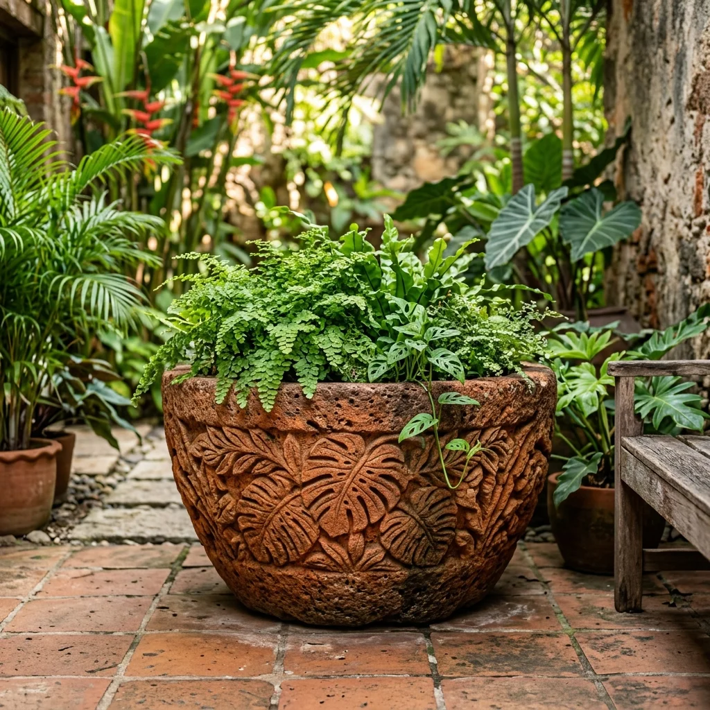Monstera Carved Basin