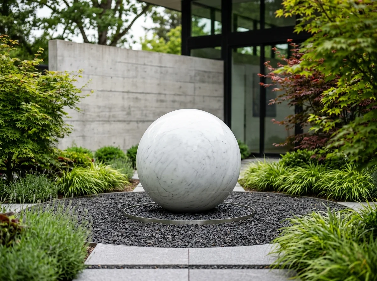 Marble Sphere Garden Piece