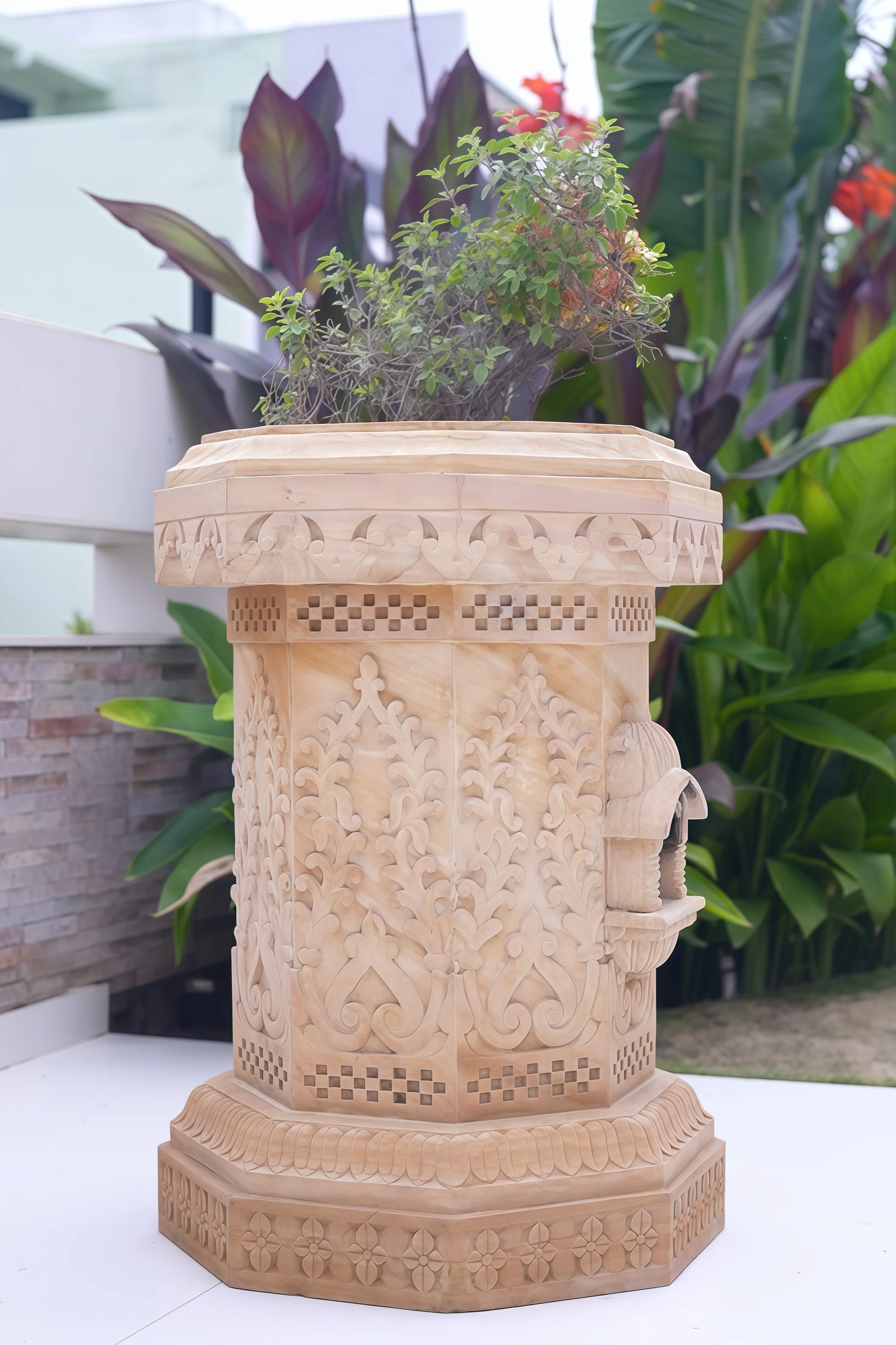 Carved Octagonal Vrindavan