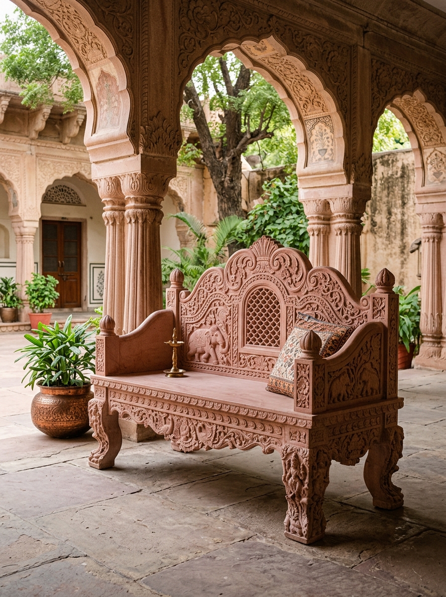 Stone Furniture in Bansi Paharpur Sandstone