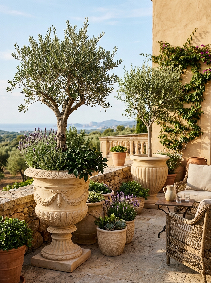 Planters in Dholpur Beige Sandstone