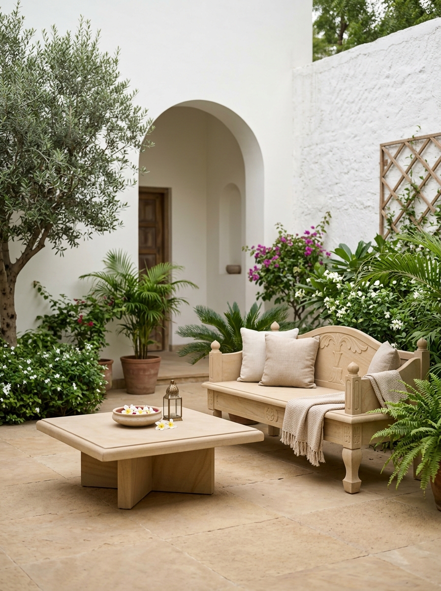 Stone Furniture in Dholpur Beige Sandstone
