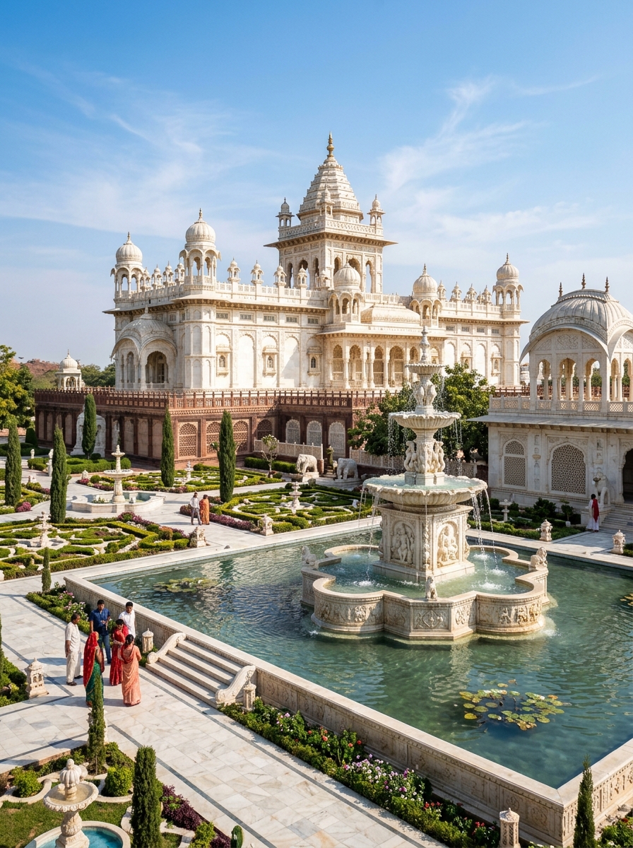Landscape Elements in Makrana White Marble