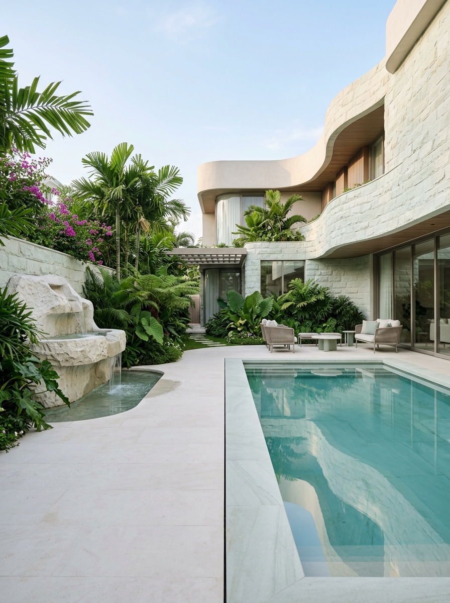 Landscape Elements in Mint White Sandstone