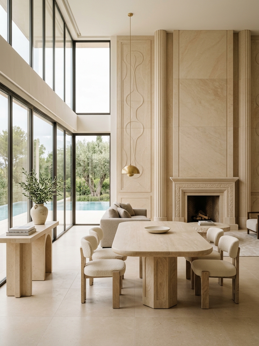 Stone Furniture in Moca Crema Limestone