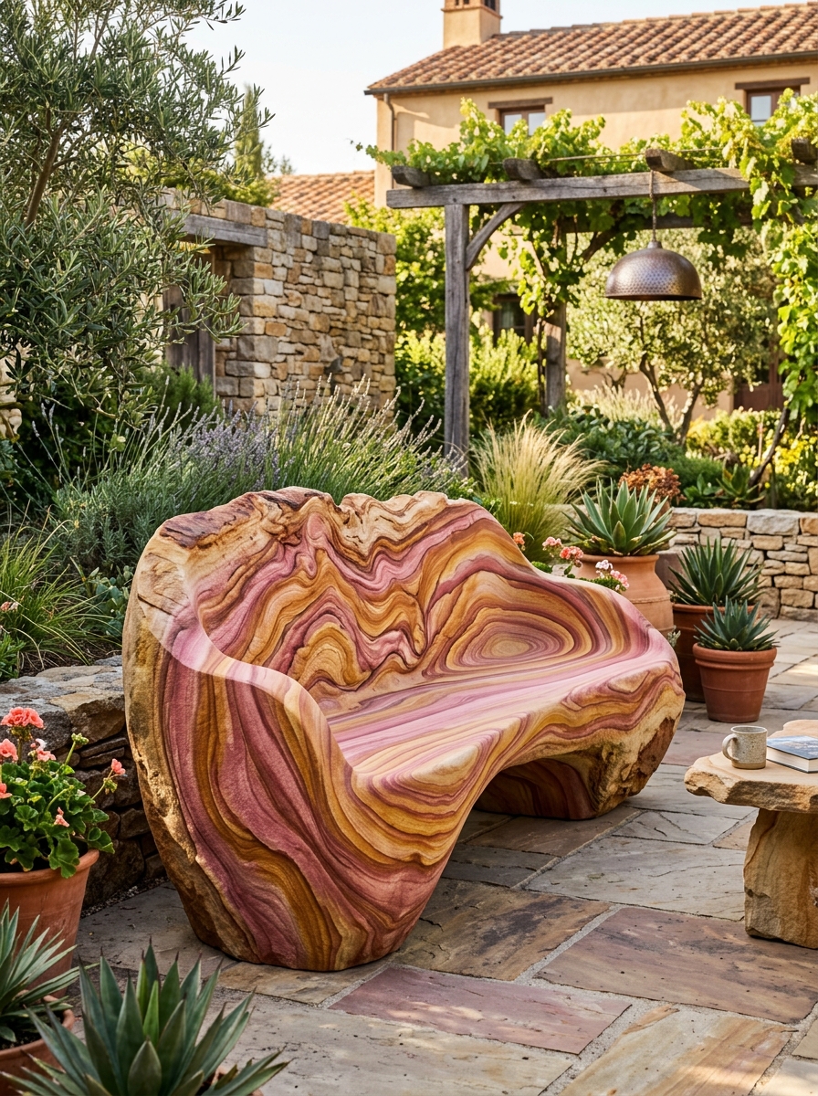 Stone Furniture in Rainbow Sandstone